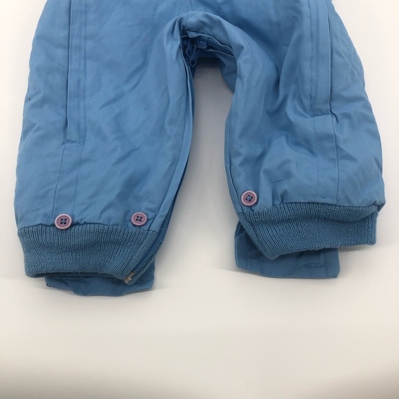 VINTAGE Kids & More Blue with White Faux Fur Trim Kids Ski Snowsuit One Piece - Picture 8 of 12